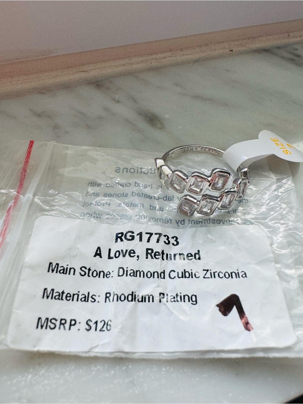 Bomb Party Wrap Around Ring Size 7 - Silver - Picture 3 of 3